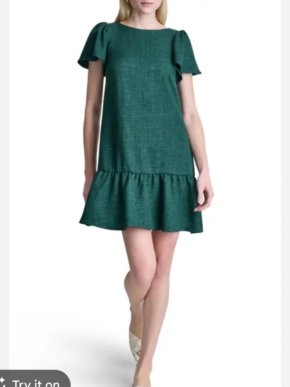 Emerald Green Christmas Ruffle Dress DKMY size 10